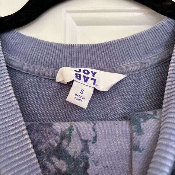 Joy Lab Blue High Rise Crop Top Acid Wash Sweat Set - Picture 6 of 9